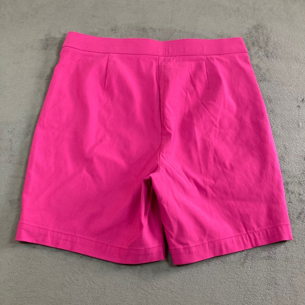 Rafaella Womens Pink Stretch Chino Shorts Silver Button Detail Size 10 - Picture 3 of 7
